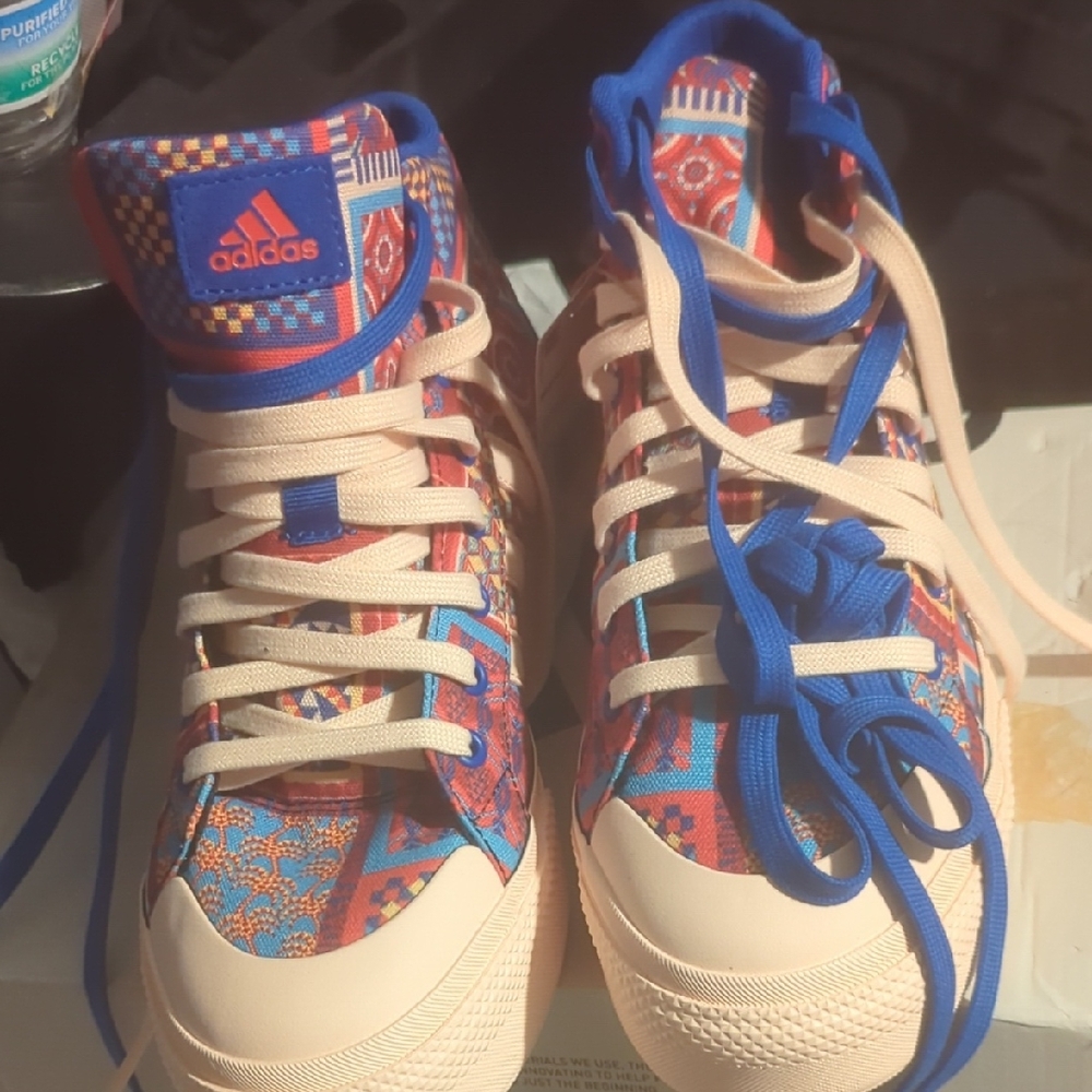 Adidas Kids Colorful Patterned High-Top Sneakers